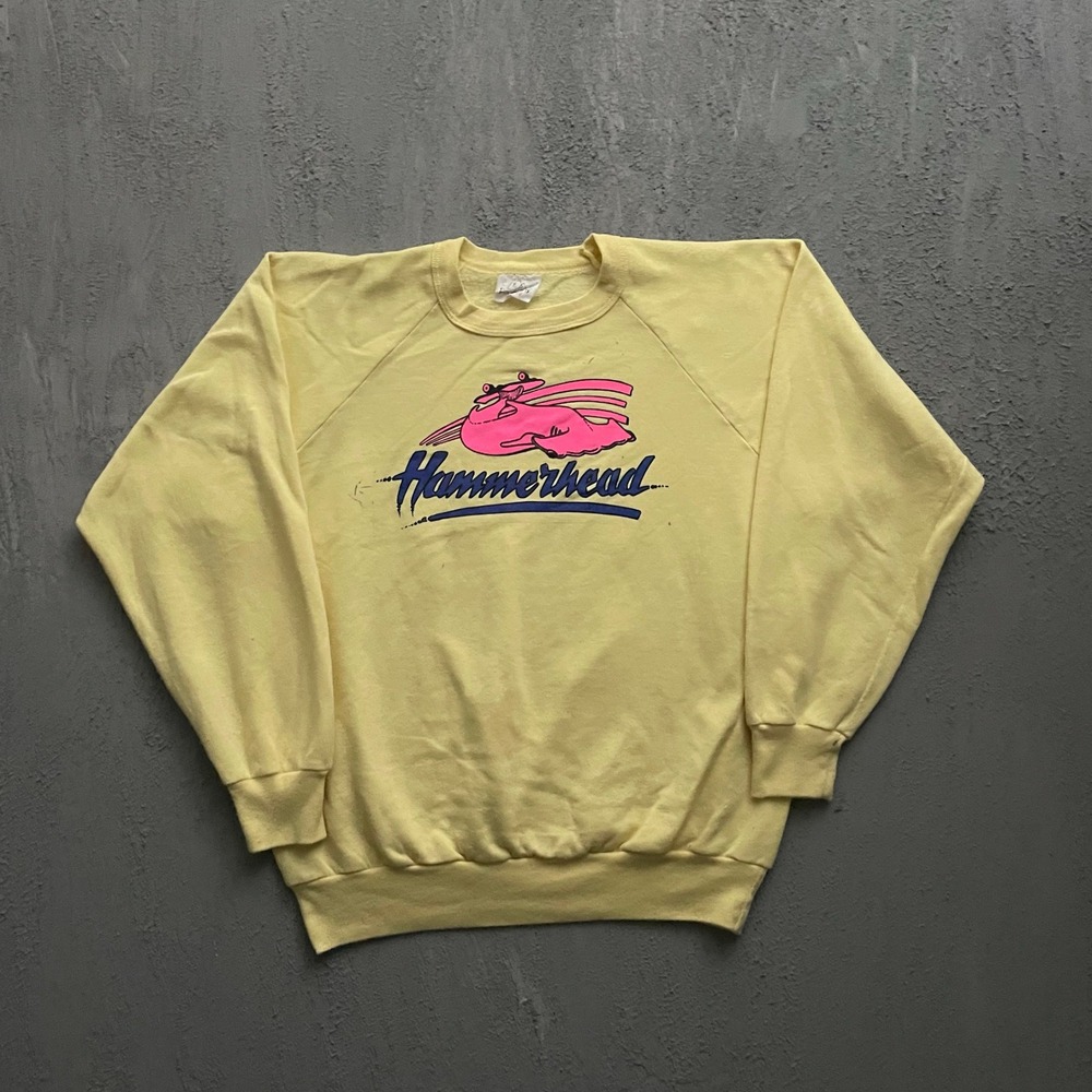 Vintage Hammerhead Graphic Sweatshirt Mens Large Yellow 90s Penmans Sports